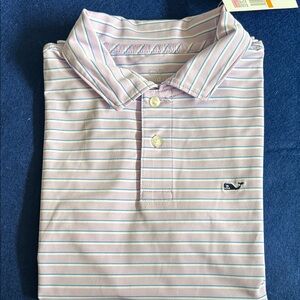 Vineyard Vines Boys Lavender and Blue Striped Polo